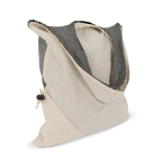 Bolsa bicolor de algodón reciclado OEKO-TEX plegable 140 g/m2 color gris septima vista