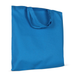 Bolsa de la compra OEKO-TEX de color con asas cortas 140 g/m2 color azul