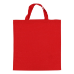 Bolsa de la compra OEKO-TEX de color con asas cortas 140 g/m2 color rojo segunda vista