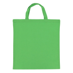 Bolsa de la compra OEKO-TEX de color con asas cortas 140 g/m2 color verde lima segunda vista