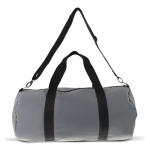 Bolsa deportiva reflectante con doble asa y bolsillo con cremallera color gris tercera vista