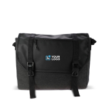 Maletín para portátil de RPET estilo mensajero con asa acolchada vista principal