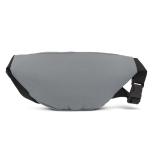 Riñonera de RPET con correa ajustable y doble accesibilidad color gris tercera vista