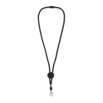 Lanyard de colores con mosquetón de metal y pasador personalizable color negro