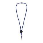 Lanyard de colores con mosquetón de metal y pasador personalizable color azul