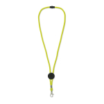 Lanyard de colores con mosquetón de metal y pasador personalizable color amarillo fluorescente