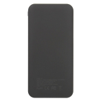 Batería externa de plástico reciclado compacta 10.000mAh color gris oscuro tercera vista