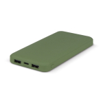 Batería externa de plástico reciclado compacta 10.000mAh color verde oliva