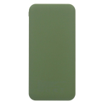 Batería externa de plástico reciclado compacta 10.000mAh color verde oliva tercera vista