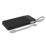 Batería externa de plástico reciclado con carga rápida 10.000mAh color negro