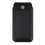 Batería externa personalizada y linterna recargable con energía solar color negro cuarta vista