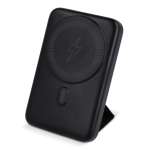 Cargador inalámbrico personalizada MegSafe con entrada USB-A y tipo-C color negro tercera vista