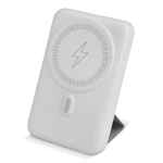 Cargador inalámbrico personalizada MegSafe con entrada USB-A y tipo-C color blanco tercera vista