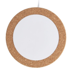 Cargador inalámbrico circular con amplia parte para personalizar 15W color marrón tercera vista