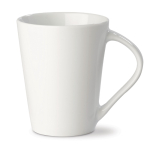 Taza impresa de porcelana blanca con asa triangular de 270ml color blanco