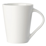 Taza impresa de porcelana blanca con asa triangular de 270ml color blanco cuarta vista