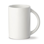 Taza blanca de porcelana con asa de medio circulo 300ml color blanco
