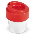 Vaso take away con tapa de color hecho en EU y 100% reciclable 240ml color rojo