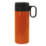 Botella de acero inoxidable con tapa que sirve como taza 400ml color naranja