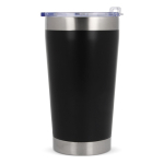 Vaso térmico take away de cerámica con detalles plateados 500ml color negro cuarta vista