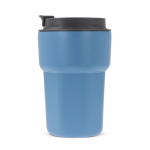 Vaso take away de acero inoxidable con tapa de silicona 350ml color azul cuarta vista
