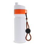 Botella deportiva libre de BPA con detalle a color y correa 500ml color naranja