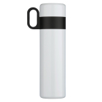 Termo de acero inoxidable con taza y asa como tapón 350ml color blanco quinta vista