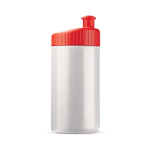 Bidón deportivo de plástico libre de BPA y 100% antigoteo 500ml color rojo
