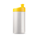 Bidón deportivo de plástico libre de BPA y 100% antigoteo 500ml color amarillo