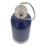 Botella hermética de acero inoxidable con asa de transporte 400ml color azul oscuro tercera vista