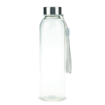 Botella de cristal transparente con tapón antigoteo y correa 500ml color transparente