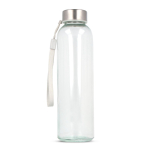 Botella de cristal transparente con tapón antigoteo y correa 500ml color transparente tercera vista