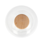 Botella sostenible hecha de vidrio, con tapa de FSC 500ml color transparente tercera vista