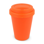 Vaso take away de plástico reciclado en vivos colores 250ml color naranja