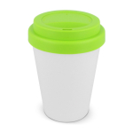 Vaso take away de plástico reciclado con tapa de vivos colores 250ml color verde claro