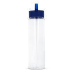 Botella de RPET transparente con tapa de pajita plegable 600ml color azul tercera vista