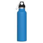 Botella de acero inoxidable 100% antifugas con mosquetón 650ml color azul claro