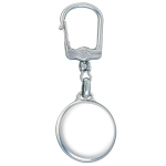 Llavero circular de metal con posibilidad de marcaje en ambas caras color plateado brillante tercera vista