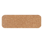 Identificador rectangular de corcho ecológico con imán color natural tercera vista