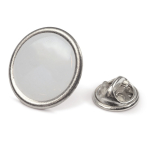 Pin redondo conmemorativo de metal para personalizar Ø20mm color plateado brillante cuarta vista