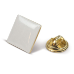 Pin con logotipo, cuadrado de metal dorado 15x15mm color dorado cuarta vista