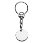 Llavero metálico redondo con moneda para carro de la compra color plateado segunda vista