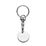 Llavero metálico redondo con moneda para carro de la compra vista principal