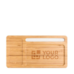 Set de sobremesa de bambú con cargador inalámbrico Bamboo Tidy color marrón claro vista de impresión