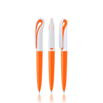 Bolígrafo estilo cisne de plástico en varios colores tinta negra color naranja