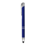 Bolígrafo grabado de aluminio barato táctil tinta azul color azul real