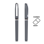 Roller ergonómico de plástico con acabado de caucho tinta negra color gris claro