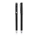 Roller de plástico con tapón de clip metálico y tinta azul de gel color negro vista 11