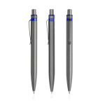 Bolígrafo de aluminio reciclado con detalle a color tinta azul color azul real