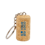 Llavero de corcho natural ideal para poder personalizarse color marrón claro vista de impresión